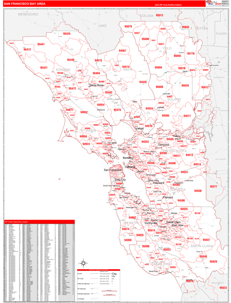 Bay Area Metro Area Wall Map